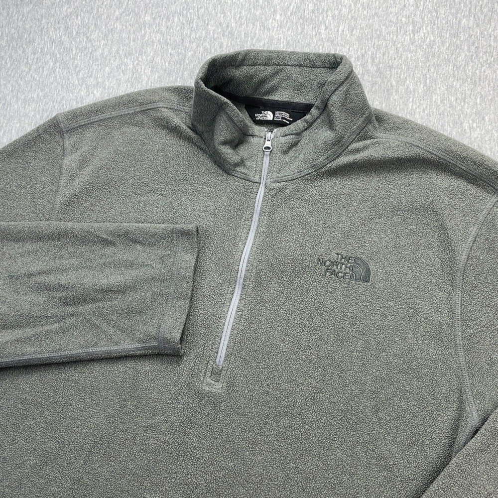 The North Face TKA 100 Glacier 1/4 Zip Fleece Pullover Mens XL Grey Sweater C744